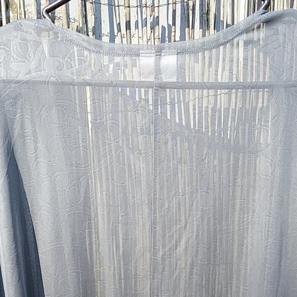 LuLuRoe Sheer Gray Floral Ligthweight Cover Up - S - Picture 8 of 11